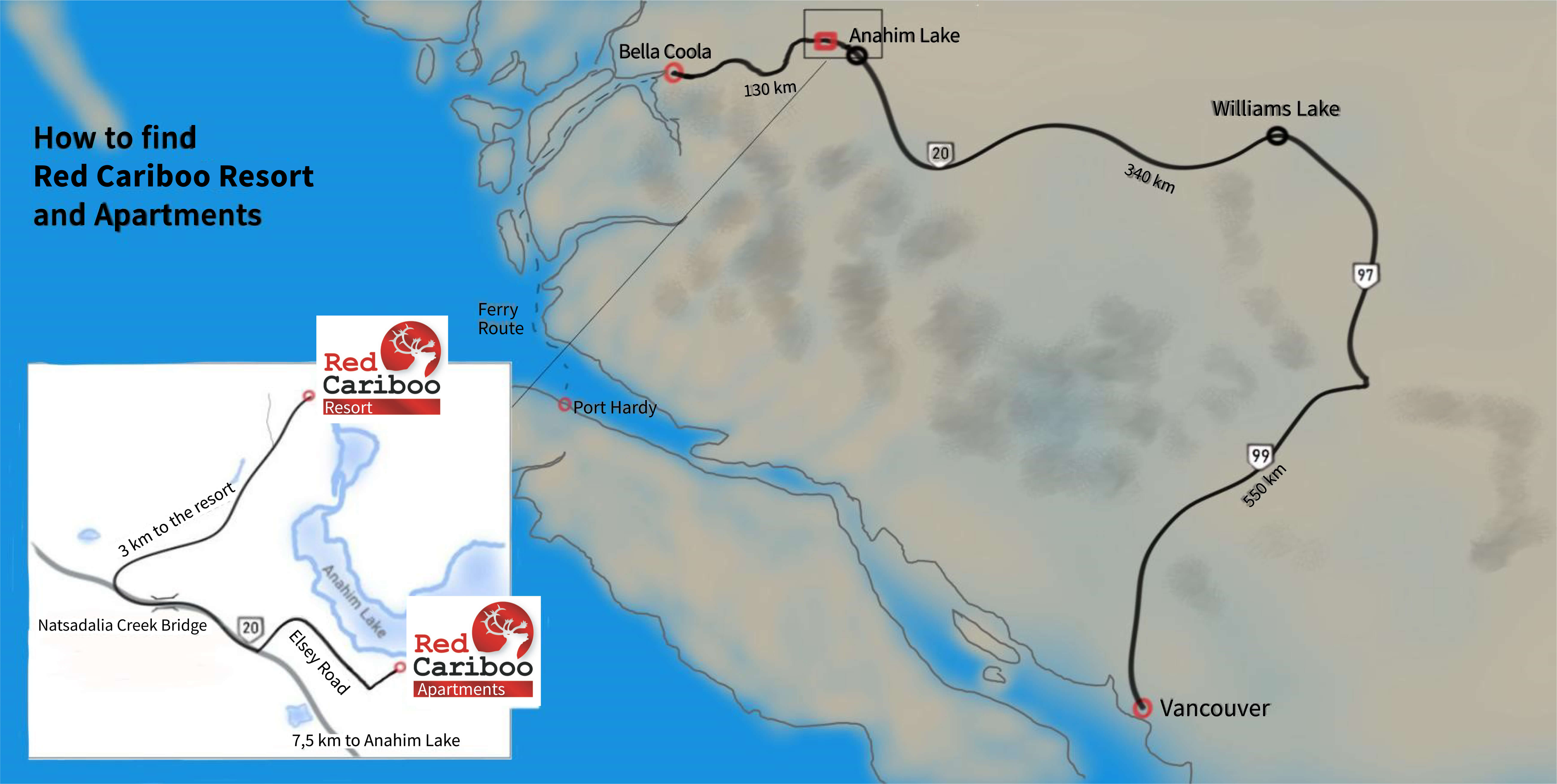 Directions to Red Cariboo Resort Anahim Lake BC Dean River » Red
